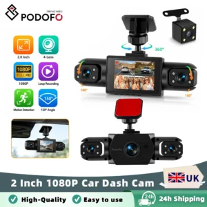Podofo 2 Inch Car Dash Cam 1080P Car Recording Camera