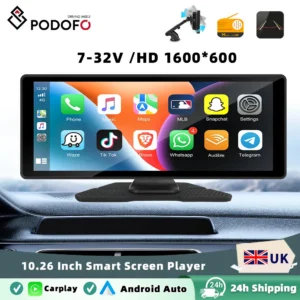 Podofo 10.26 Inch Dashboard Wireless Carplay Android Auto