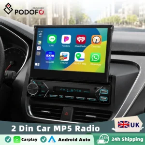 Podofo 7 Inch 1Din Wireless Carplay Android