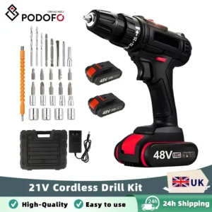 Podofo ﻿Cordless Impact Drill Kit Electric Screwdriver 25+1