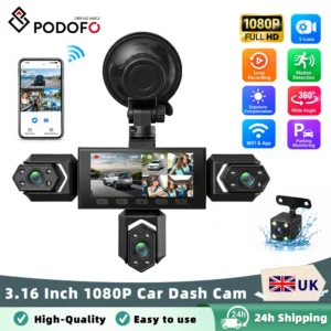 Podofo 3.16 Inch Car Dash Cam 1080P