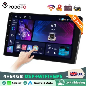 Podofo Wireless Carplay Android Auto 10 Inch