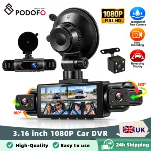 Podofo 3.16 Inch Car Dash Cam 1080P