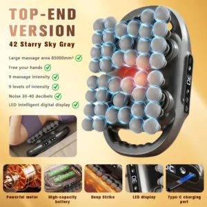 12/42-Head Massager, Adjustable High-Frequency Vibration