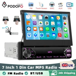 Podofo Car Radio 7 Inch 1 Din Universal Multimedia