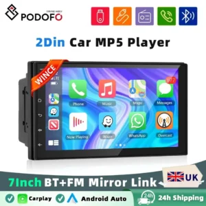 Podofo Carplay Android Auto Car MP5 Player 7 Inch