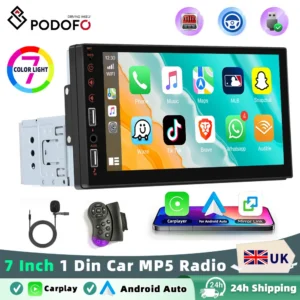 Podofo Android Auto MP5 Audio Stereo Mirror Link 7 Inch