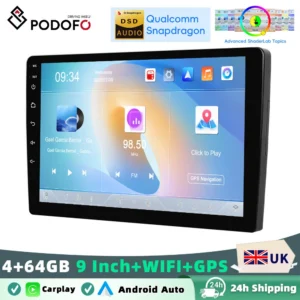 Podofo 4+64GB Wireless Android Auto 9 Inch