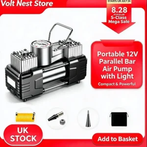 12V Dual Cylinder Car Tyre Inflator Portable Air Compressor