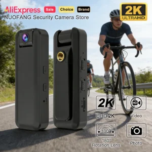 2K 5MP UHD Body Camera 180° Flip Lens WiFi