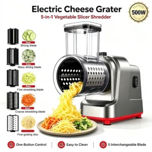 Professional 5-in-1 Electric Cheese Grater Vegetable Slicer