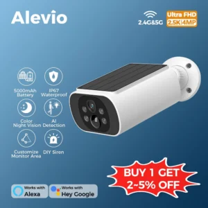 ALEVIO 2.5K Solar Security Camera WiFi