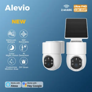 ALEVIO 2.5K Outdoor WiFi Security Camera 360° Solar