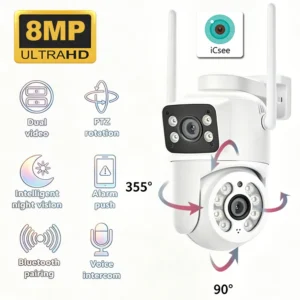 8MP Dual-Lens Dual-Screen Security Camera