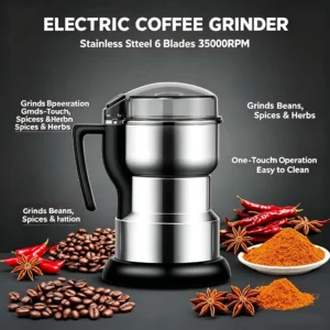 300W Multifunctional Electric Grinder 6 Stainless Steel Blades 35000RPM