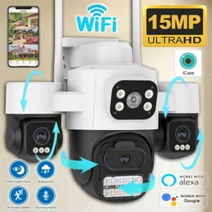 iCsee 15MP 3-Screen PTZ WiFi Camera