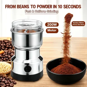 200W Electric Coffee Grinder 304 Stainless Steel Blades
