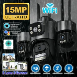 ICsee 8K HD Triple Lens PTZ Outdoor Security Camera 15MP