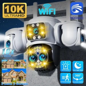 10K 20MP WiFi Camera 10X Zoom Four Len Three Screen