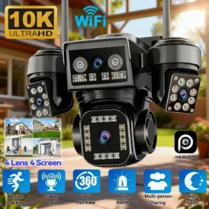 10K 20MP 4Lens Security Camera PTZ WiFi