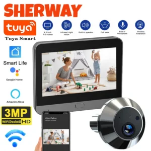 Tuya WiFi Peephole Doorbell Camera FHD 3MP 4.3Inch