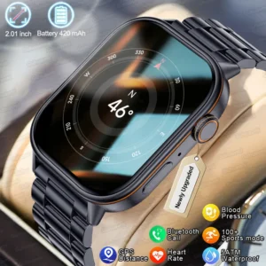 GPS Satellite Smart Watch Men 2.01 inch 240*296 HD AMOLED