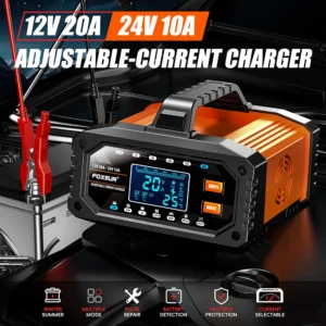 12V/24V Portabl 0.5A-20A Car Motorcycle Battery Charger