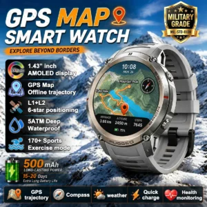 Smart Watch Men Women GPS Map SmartWatch L1 + L2