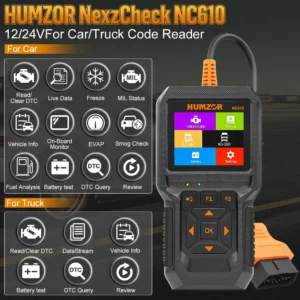 HUMZOR NC610 12V/24V Code Reader Live Data OBDII