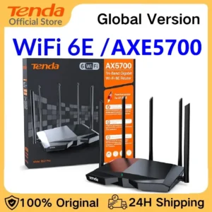 Tenda AXE5700 Wi-Fi 6E Router RX27 Pro Tri-Band
