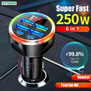 UYUXIO Dual PD Port USB C Car Phone Charger Adapter