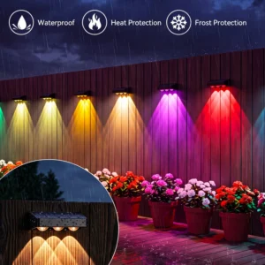 2/4x LED Solar Light 3 LEDs Wall