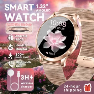 Smart Watch Women 1.32"AMOLED Sport Fitness Bracelet