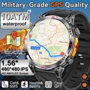 Military GPS Sport Smartwatch Men 650mAh AMOLED