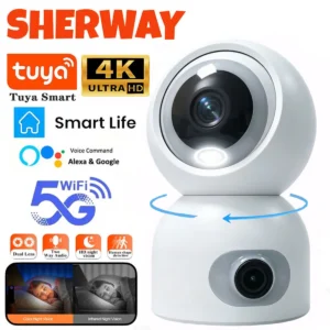 Tuya 4K 8MP Dual Lens 5G WiFi Camera Indoor