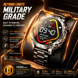 1400mAh Big Battery Smart Watch Men Outdoor GPS