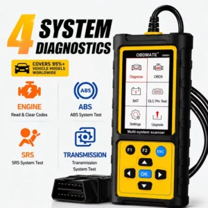 Car OBD2 Scanner With 4 Systems ABS SRS TPM Diagnostic