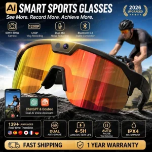 AI Smart Glasses Men 800W Camera 1200P Vlog Dual 4K