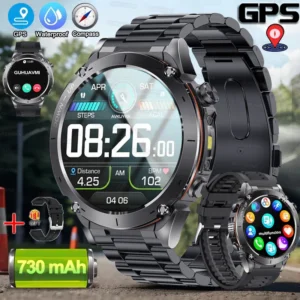 Military GPS SmartWatch Men 466*466 HD AMOLED