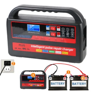 Handheld Intelligent Pulse Fast Charging Digital LCD Display 12V / 24V