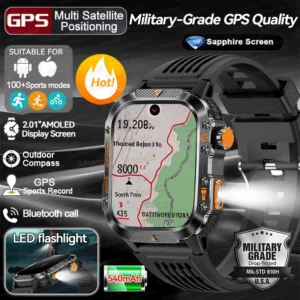 Smart Watch 2.01" AMOLED Display Built-in Compass Altimeter