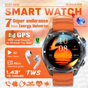 Corning Gorilla Glass 4GB TWS GPS Map 860mAh Compass Waterproof