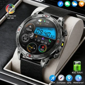 Rugged Military Smart Watch Waterproof 1.96'' AI