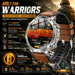TANK Ultra 1400mAh Battery Military Smart Watch Waterproof