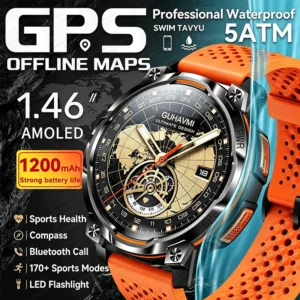 GPS Offline Map Smart Watch AMOLED 1200mAh Sports Health