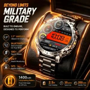 1400mAh Smart Watch Outdoor GPS Activity Tracker Health Waterproof
