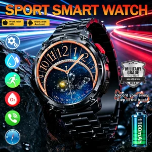 Men Smartwatch Ultra Durable 1100mAh Bluetooth