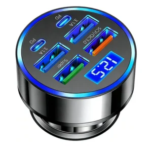 UYUXIO 250W USB C Car Charger Adapter with Volt Meter