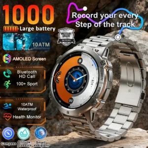 TANK X3 1000mAh Battery Smart Watch Men 10ATM Waterproof
