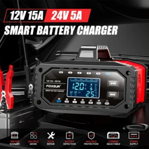 12V 24V Car Battery Charger 12V/15A 24V/5A